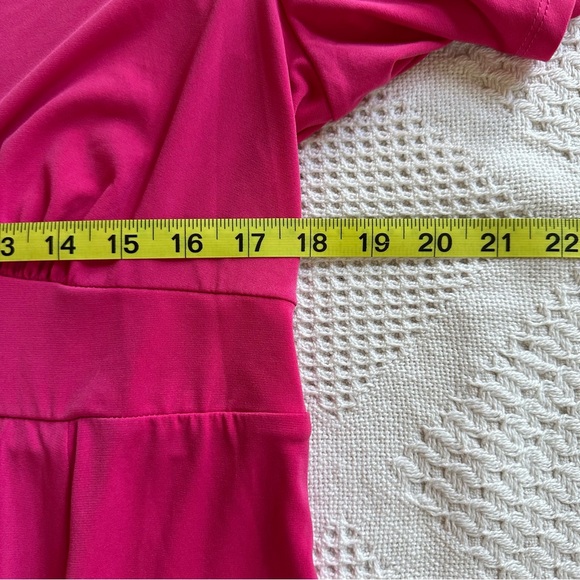 Torrid Womens Midi Skater Dress Plus 1-XL Solid Dark Pink Vacation Resort Barbie - Picture 7 of 9